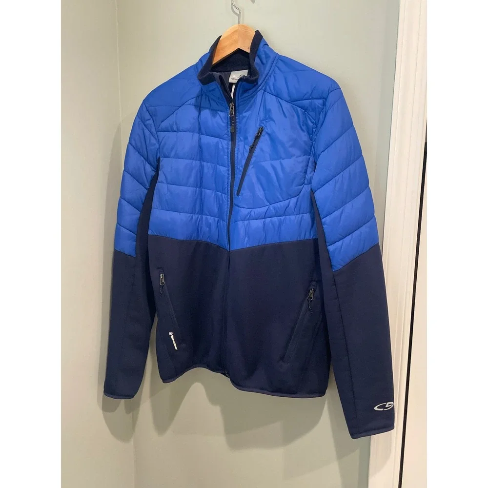 Champion Men's Medium Hybrid Puffer Jacket Full Zip‎ Lightweight Blue Navy
